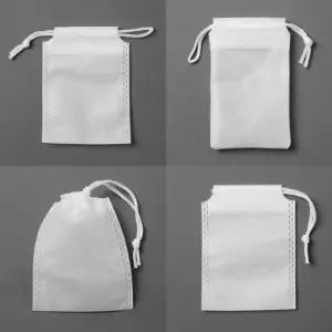 ( )한쪽 부직포 파우치 50p세트 12x15cm 화이트 소분파우치 포켓파우치 유치원파우치