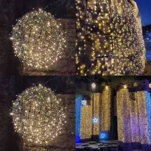 ( )은하수 500구 투명선 LED 웜색 지니전구 50M 전원잭포함 테라스 루프탑