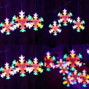 ( )120구 투명선 LED 눈결정 칼라 지니전구 2.7M 전원잭포함 연결가능 트리전구 led줄조명