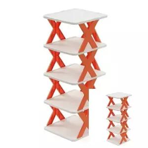 ( )조립식 신발정리대 5단 오렌지 작은신발장 신발수납