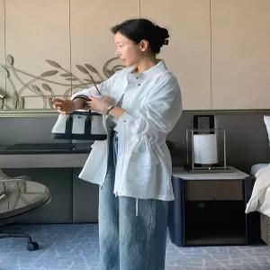 퓨어디 스트링 린넨 야상 자켓 (one color)