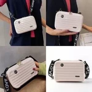 ( )캐리어 스타일 미니 크로스백 핑크베이지 학생크로스백 핸드폰백 캐리어크로스백