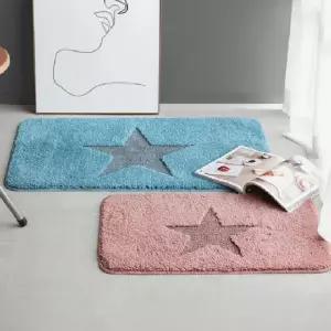 북유럽 별 패턴 욕실 주방용 발매트 48x78 대형 미끄럼방지 러그