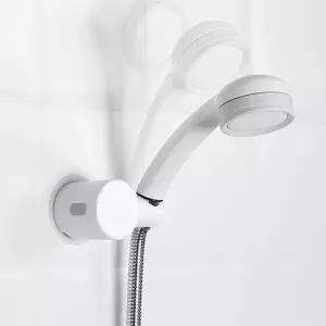 (색상 화이트)샤워기 거치대 헤드 걸이 행거 고정용 홀더 무타공 욕실 수납 용품 각도 조절 헤드걸이