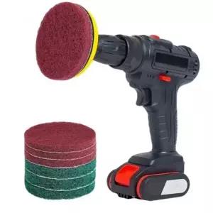 (색상4 11종세트)주방 욕실 타일 전동 드릴 청소 수세미 백업 패드 세트