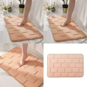 ( )극세사 메모리폼 발매트 60x40cm 오렌지 욕실다용도발매트 화장실발매트 주방발매트