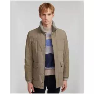 마에스트로 (리케어) 베이지 퍼배색 소가죽 구스 다운 점퍼 MAJU3D725I3 913503