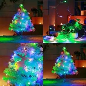 ( )30구 투명선 피켓 LED 칼라전구 2.7m 건전지형 40 60cm트리용 실내 크리스마스장식