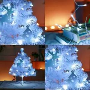 ( )50구 투명선 피켓 LED 백색전구 5M 건전지형 90cm트리용 크리스마스전구트리 트리장식전구