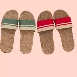 여름 투톤 왕골 라탄 슬리퍼 실내화 거실화 사무실화 바캉스 휴가 신발