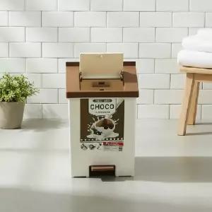 원터치 밀크 초코 10L 욕실 쓰레기통 위생 휴지통 분리형 바스켓