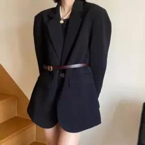 [다잇템] 여성 원버튼 폴리에스터 수트핏 빅사이즈 자켓