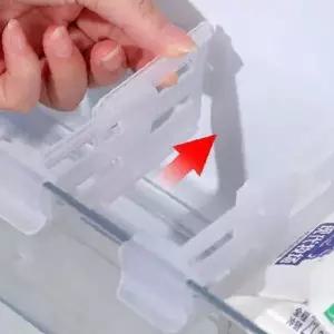 냉장고 내부 정리 수납 칸막이 고정 클립 길이 조절 가능 투명 플라스틱 선반