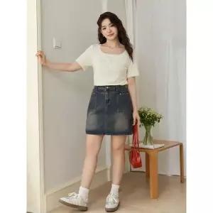 여성용 치마 미니 빈티지 데일룩 사이즈 통통 슬림핏 J04Z2 DAOL2