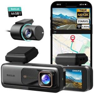 BOTSLAB 4K 대시캠 앞뒤 170 초광각 2K ADAS 나이트 비전 247 주차 모드 소니 스타비스 센서 WDR 64GB SD 카드 8G