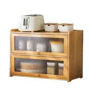 주방 미닫이 그릇장 원목 소형 찬장 수납 인테리어 선반