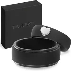 썬더핏 실리콘 링 커플용 웨딩 밴드 금도금 액센트가 있는 2팩 고무 약혼 선물 상자 포함