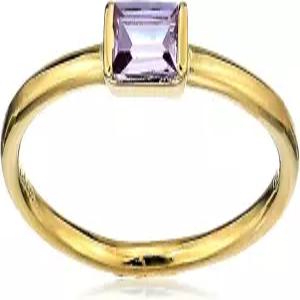 아마존 에센셜 18K 옐로우 골드 도금 스털링 실버 큐빅 지르코니아 패션 스태커블 링