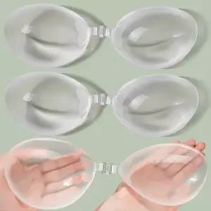 실리콘 클리어 브래지어 보이지 않는 푸시 업 가슴 스티커 한 Strapless 접착 유방 패드 여성용 끈적 웨딩