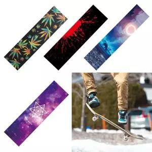 더블 로커 미끄럼 방지 자기 접착 스케이트보드 사포 스케이트 보드 데크 스티커 전기 스쿠터 그립 테이프