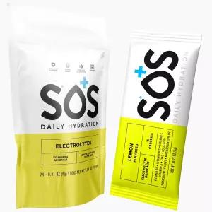 SOS 수화 전해질 분말 음료 믹스 저설탕 빠른 수분 보충 케토 친화적 레몬