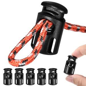 드로스트링용 파라코드 코드 잠금장치 10개, 드로스트링용 플라스틱 코드 잠금장치 스프링 스토퍼 걸쇠 신축성 신발 레이스 타이 잠금장치 후드티 끈 끝 번지 장갑 끈 클립 교체