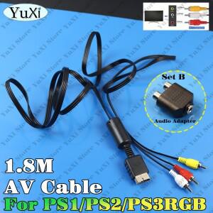[호환품]1.8m AV 오디오 케이블 게임 컴포지트 3 RCA 구리 PS2/PS3/PS1 콘솔용 와이어 코드 플레이스테이션