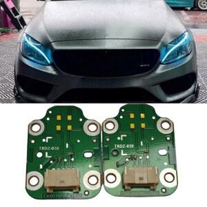 2015-2019 메르세데스-벤츠 W205 W156 GLA 250 200 220 45 AMG C217 C300 C63 C400 C63 C63 C-CLASS 헤드라이트, 주간 주행등 칩(아이스 블루)용 2PCS CSL 옐로우 DRL 엔젤 아이즈 LED 보드 세트