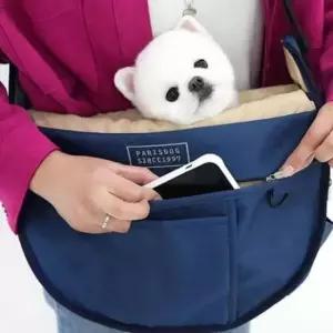 [반려] 강아지 슬링백 네이비 L 말티즈가방 강아지외출가방 펫이동가방