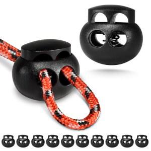 파라코드용 25pcs 플라스틱 코드 잠금, 스프링 코드 잠금 엔드 스토퍼 패스너 슬라이더 이중 구멍 드로스트링용 클립, 랜야드 파라코드 탄성 번지 쇼크 로프 신발 끈끈끈 끈끈이 클립 잠금 신발끈 클립