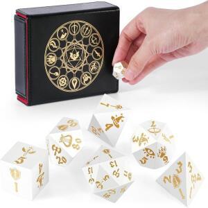 DND 주사위 세트 던전 or 드래곤용 상자가포함 다면체 금속 역할 놀이 게임 보드 G용 D & 7개