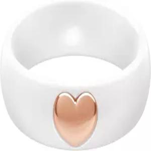 여성용 썬더핏 실리콘 링 14K 골드 도금 하트 폭 5.5mm 두께 고무 결합 있는 웨딩 밴드