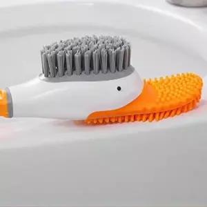 (색상 오리변기솔-화이트)청소솔 화장실 욕실 실리콘 솔 오리 변기솔 변기