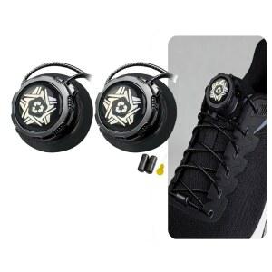 QHUAForen 노타이 신발 끈 회전식 자동 버클, 노브 스타일의 타이리스 잠금 신발 끈 47인치, 빠르게 조정, 조립 없음