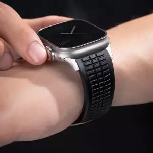 호환 애플워치용 남성 실리콘 루프 밴드 스트랩 49mm 울트라 2 스포츠 코레아 아이워치 10 9 8 7 45mm 46mm