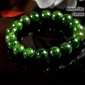천연석 그린 비즈 팔찌 여성 보헤미안 빈티지 체인 캐주얼 파티 액세서리 선물용
