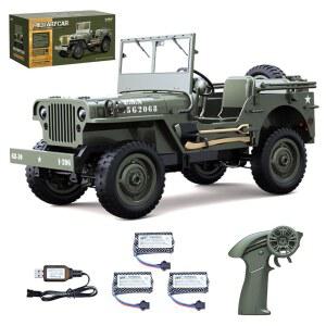 하이루콘 리모컨 자동차, 2.4GHz 4WD 오프로드 RC 지프 록 크롤러 차량, 연결 조명, 1:10 스케일 모든 지형 리모컨 트럭 RTR 취미 RC 자동차, 청소년용