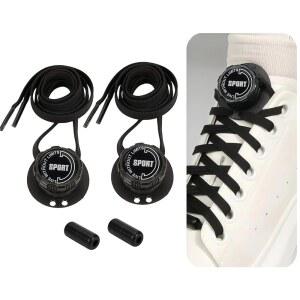 QHUAForen 회전식 자동 버클 넥타이 신발끈 없음, 노브 스타일의 타이리스 잠금 신발끈, 47인치, 조립 없음, 빠른 조정