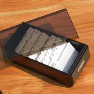 문구반점 600명 수납 대만 파오쉔 KW-Trio 영문 명함박스-중형