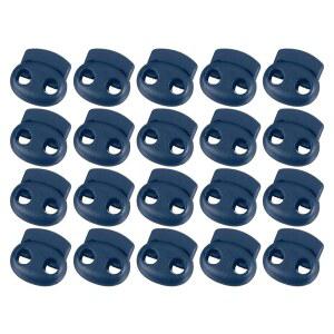 uxcell 플라스틱 스프링 코드 잠금장치, 20개 신발 끈 타이 잠금장치, 이중 구멍 슬라이더가 드로스트링 파라코드용 클립 엔드 스토퍼 패스너(네이비)를 토글합니다