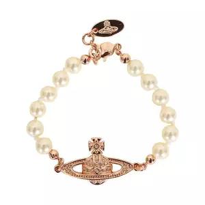 [비비안웨스트우드] 26SS 여성 미니 바스 릴리프 팔찌 핑크골드 61030001 02G121