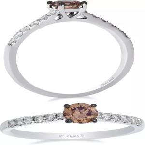 르비안 3/4 또는 1캐럿 초콜릿 다이아몬드 약혼 반지 여성용 I 14k 골드 프로미스 브라운/H-I SI2-SI3 0.75