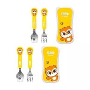 에디슨 스푼 포크 케이스 세트 (베이비) 부엉이 x 2개