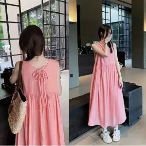 민소매 루즈핏 바캉스룩패션 원피스 리본 (HSJ-WFFMU7F)