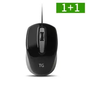1+1 TG삼보 유선 무소음 마우스 사무용 블랙 USB 광마우스
