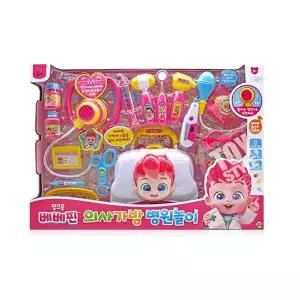 [보리보리/우토 토이즈]핑크퐁 베베핀 의사가방 병원놀이 세트 소리나는 청진기 주사기