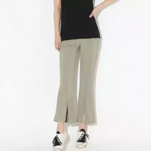 [하프클럽/]앞트임 여성 나팔 밴딩 팬츠 부츠컷 바지 데일리 편한