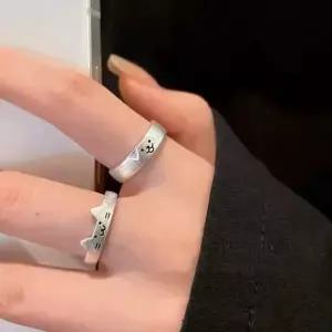 주얼리 고양이 기념일 프리사이즈 링 반지 강아지 커플 우정 선물 귀여운 액세서리