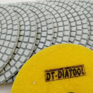 DT-DIATOOL 다이아몬드 연마 패드 10개 100mm 바닥 기계용 4인치 화이트 레진 본드 샌딩 디스크