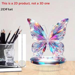 2D 평면 아크릴 나비 조각 - 무지개 테이블 상판 거실 사무실에 이상적인 다용도 장식품
